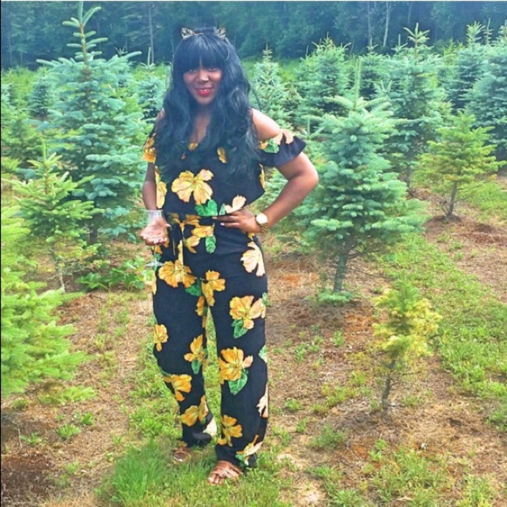 Zara tropical set (crop top & pants)